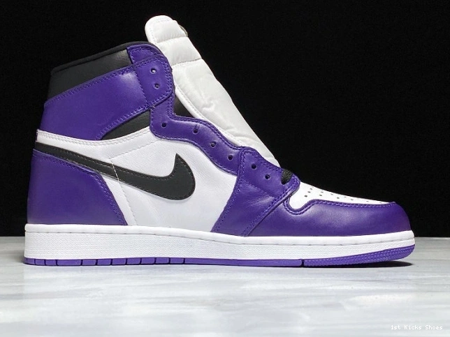 1st Kicks Shoes 1 jordan Comfortable 1246 purple white court 555088- aj1 air 1110